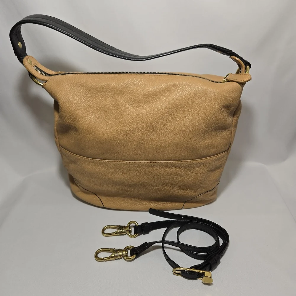 orYany Adele Pebbled Leather in Tan Satchel Purse